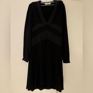 Tory Burch Navy Blue V Neck Dress